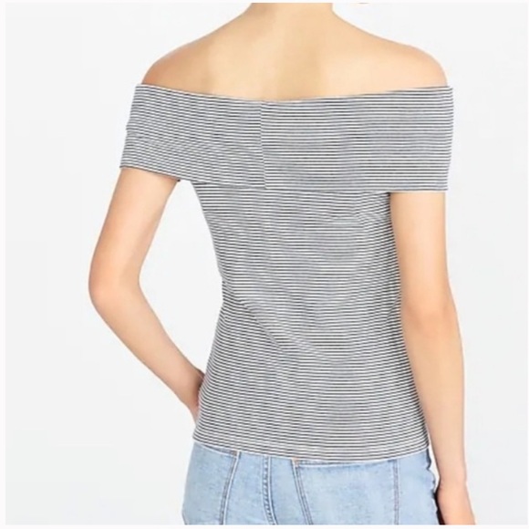 J crew factory stripe off shoulder shirt J2232 - Picture 3 of 10